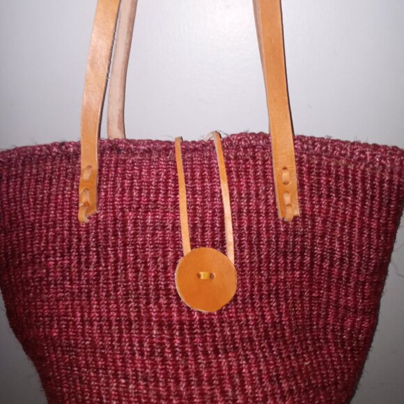 Large sisal Kiondo Kikuyu Kenya Tote bag - Picture 3 of 8